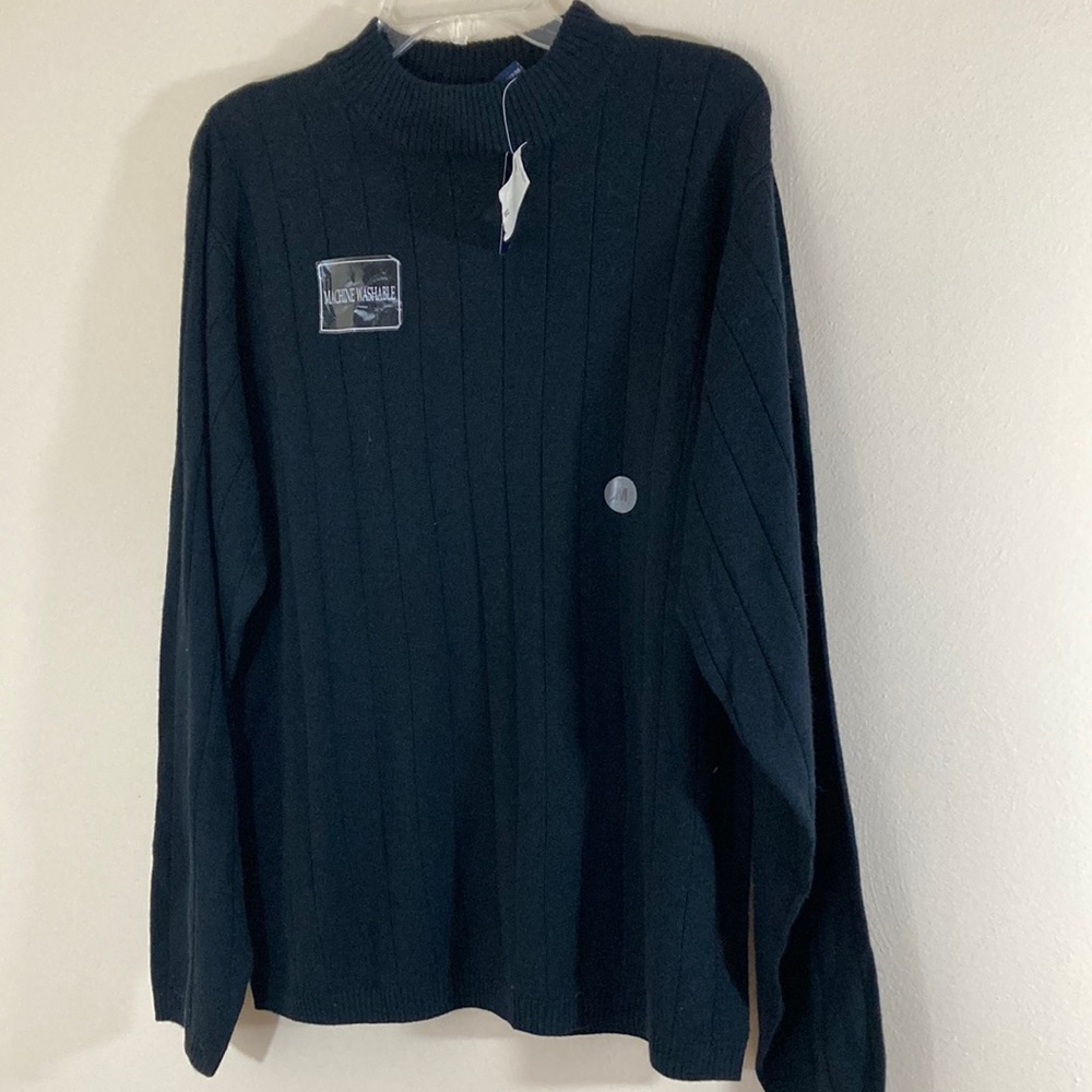 Vintage Sears Trader Bay Black Mock Neck Sweater Size Medium NWT